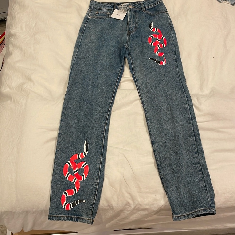 Adika Jeans With Red Snakes